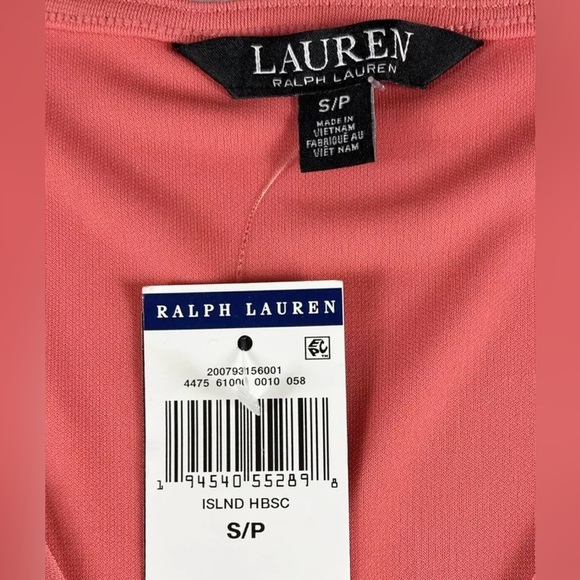 NWT Lauren Ralph Lauren V-Neck, Sleeveless Top (S) Island Hibiscus - Picture 3 of 6